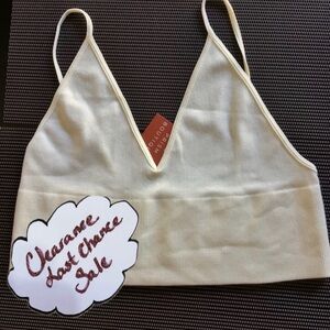 Prism Boutique Ivory V Seamless Crop Tank Womens Size M